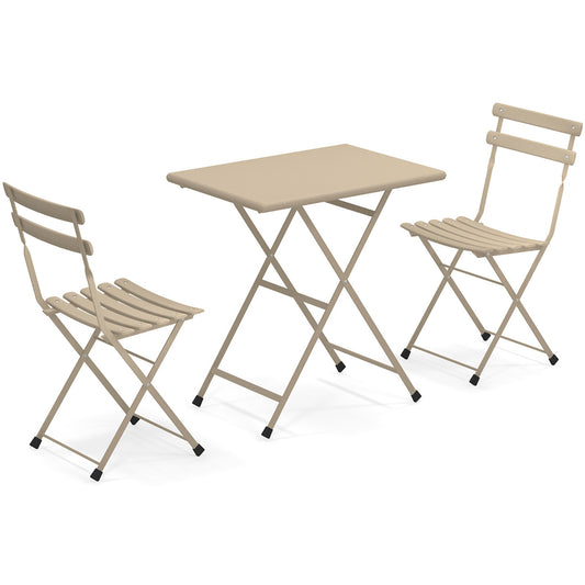 Arc en ciel Set 2 folding chairs 1 folding table - Taupe