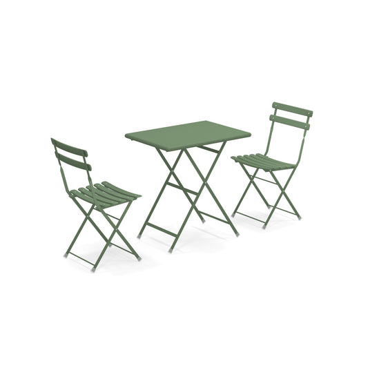 Arc en ciel Set 2 folding chairs 1 folding table - Miltary green