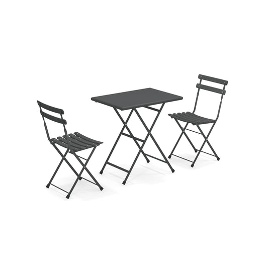 Arc en ciel Set 2 folding chairs 1 folding table - Antique iron