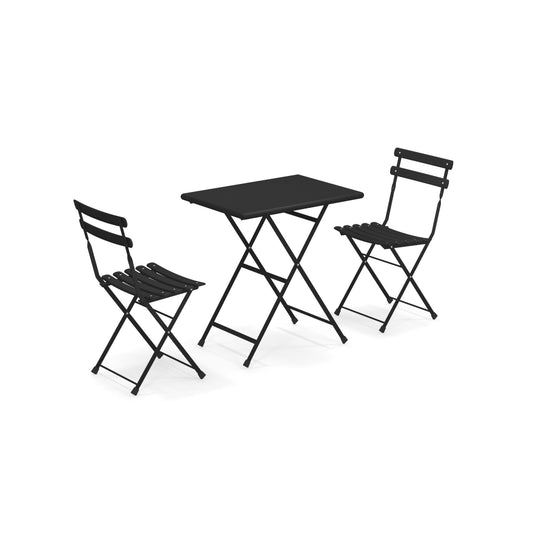 Arc en ciel Set 2 folding chairs 1 folding table - Black