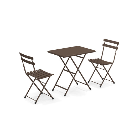 Arc en ciel Set 2 folding chairs 1 folding table - Indian brown