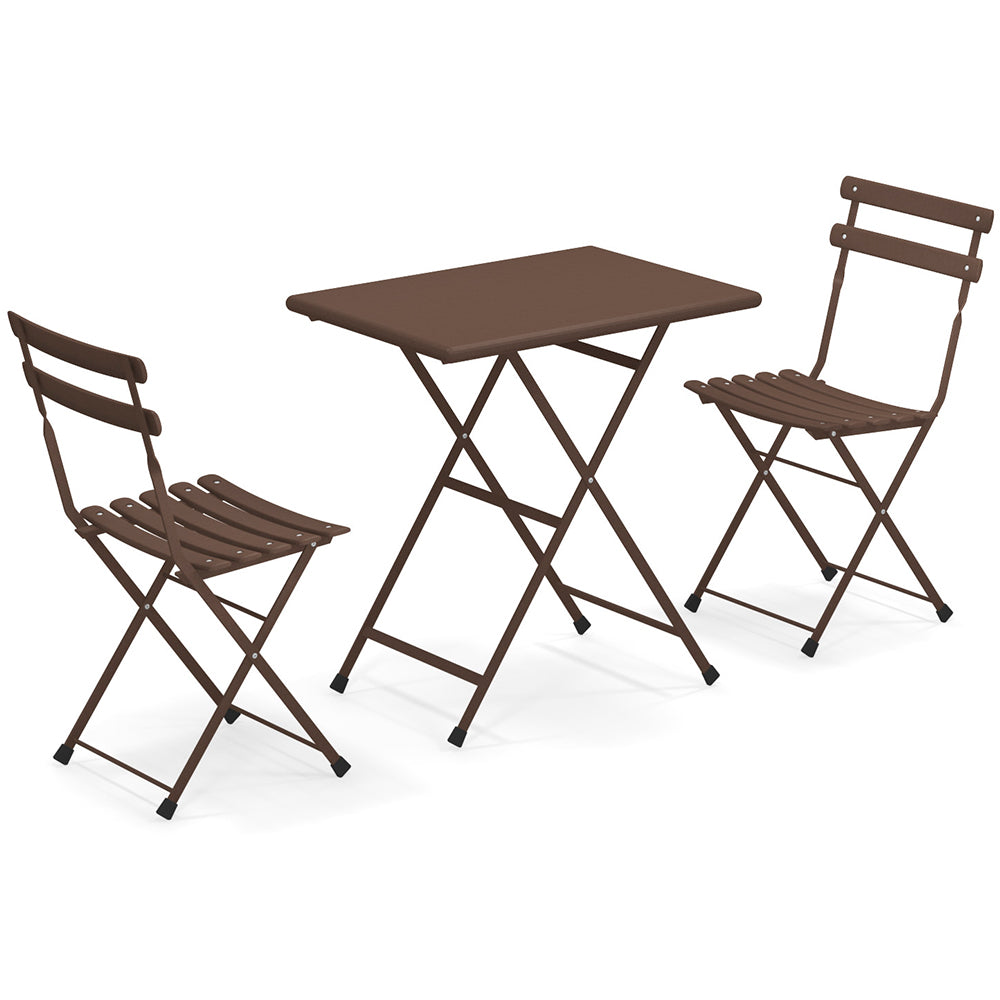 Arc en ciel Set 2 folding chairs 1 folding table - Indian brown