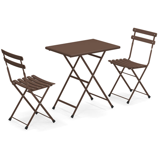 Arc en ciel Set 2 folding chairs 1 folding table - Indian brown