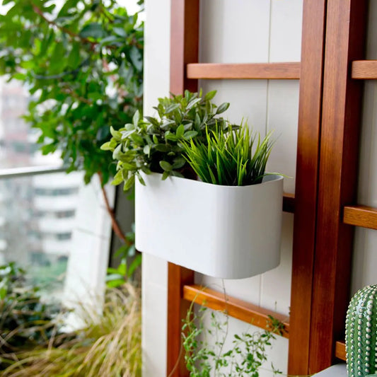 Urban Balcony Aluminium Planter - White