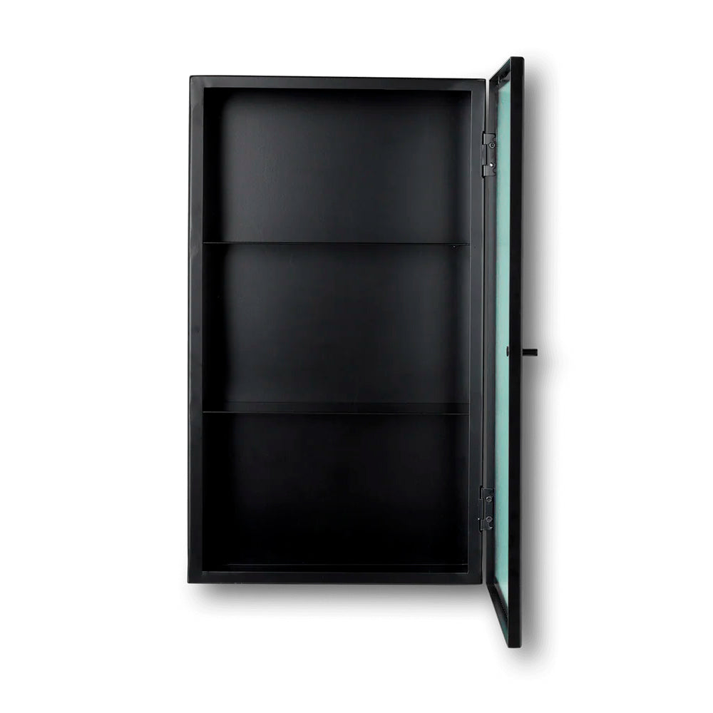 Haze Wall Cabinet - Reeded Glass - Black