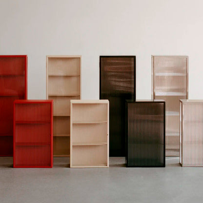 Haze Wall Cabinet - Reeded Glass - Black