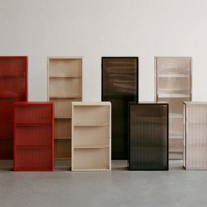 Haze Wall Cabinet Reeded Glass - Cashmere