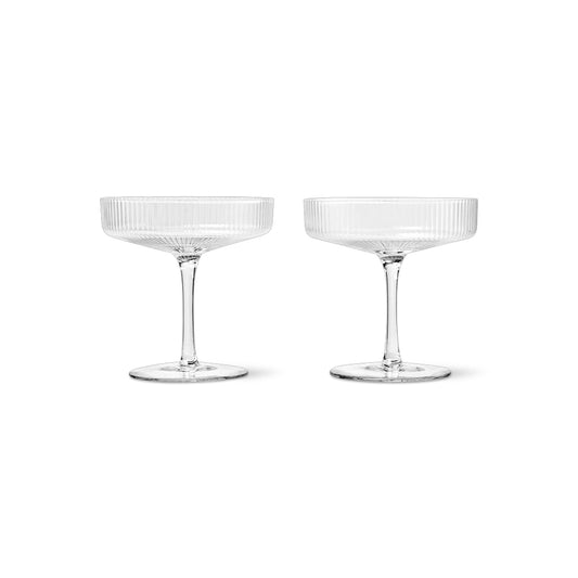 Ripple Champagne Saucers Set of 2 - Clear
