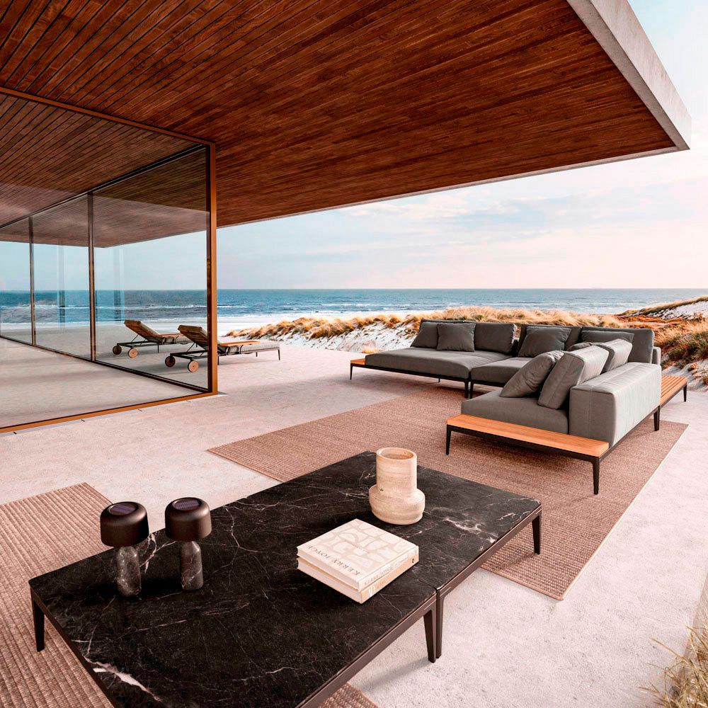 Grid End Table Unit - Teak | Meteor