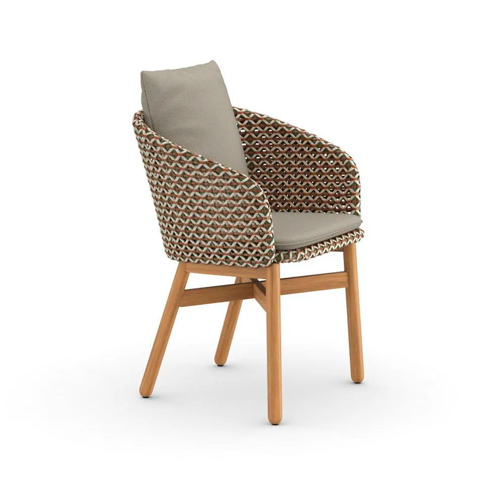 Mbrace Armchair with Teak Base - Chestnut