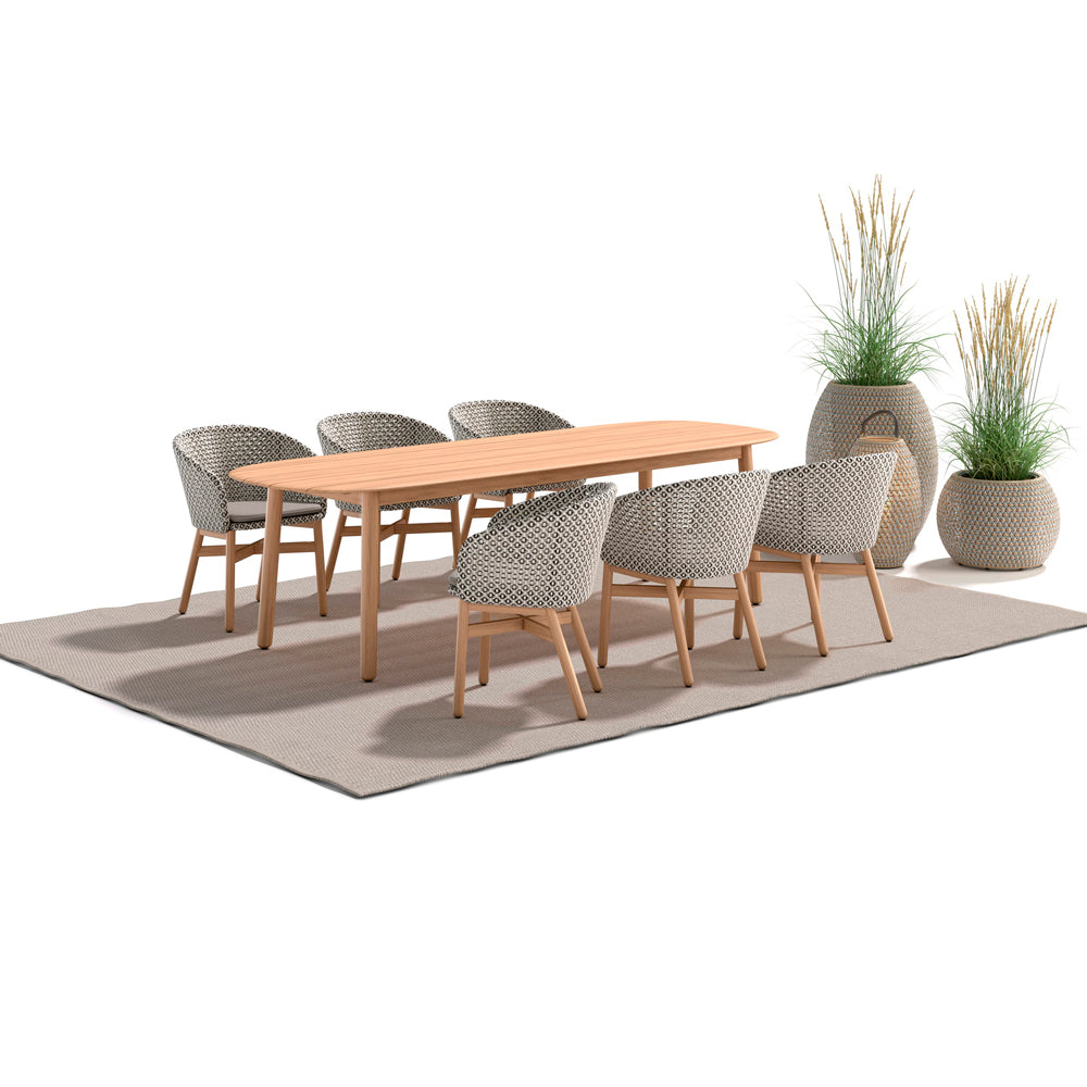 Mbrace Armchair with Teak Base - Chestnut