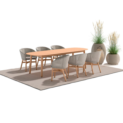 Mbrace Armchair with Teak Base - Chestnut