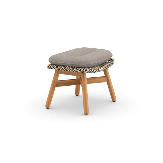 Mbrace Footstool with Teak Base - Pepper