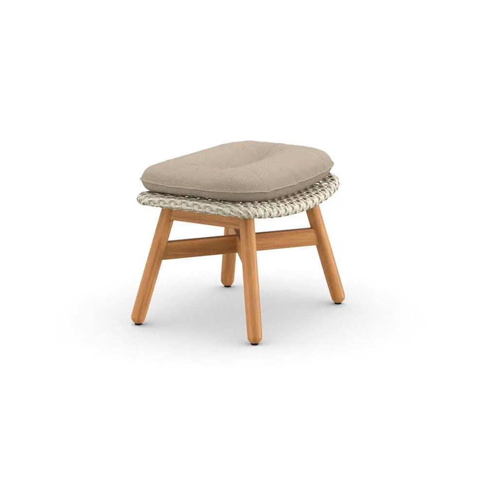 Mbrace Footstool with Teak Base - Sea Salt