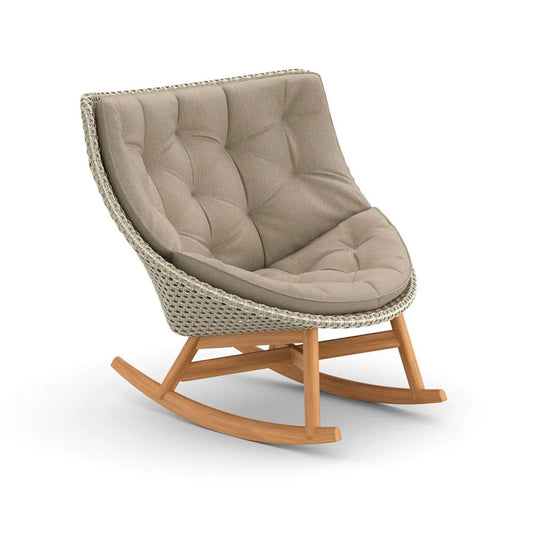 Mbrace Rocking Chair with Teak Base - Sea Salt