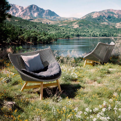 Mbrace Lounge Chair with Teak Base - Pepper