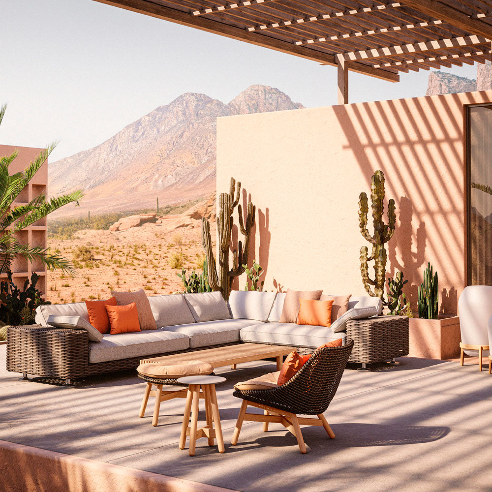 Mbrace Lounge Chair with Teak Base - Pepper