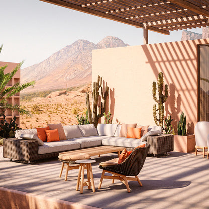 Mbrace Lounge Chair with Teak Base - Pepper