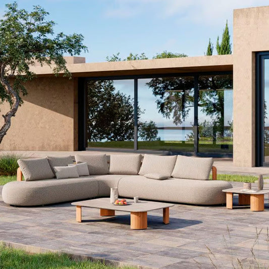 Pace Large Modular L-Sofa – Teak Natural | Siesta Taupe