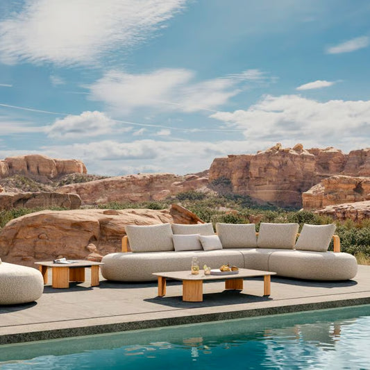 Pace Modular L-Sofa – Teak Natural | Siesta Taupe