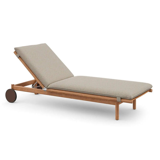 Tibbo Beach Chair with Wheels - Teak